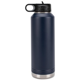 Elanze Designs Eat Sleep Pickleball Navy Blue 40 ounce Stainless Steel Water Bottle With Straw