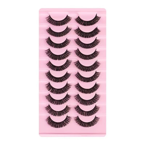 Lapluied False Eyelashes Cat-Eye Russian Strip Lashes Fluffy Faux Mink