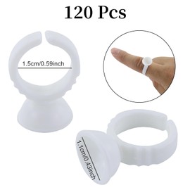 Glue Holder Rings, Pack of 120 Eyelash Glue Holder Ring, Heart Shape Eyelash Ring, Plastic Eyelash Extensions Holder, Eyelash Extension Cup, Eyelash Flower Holder for Eyelash Extensions, Pink