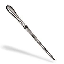 Uncommon Desks Silver Letter Opener Knife - Smooth Metal Plated Envelope Opener - Ergonomic Rounded Handle for Comfort - Home and Office Mail Supplies - 1 Pack