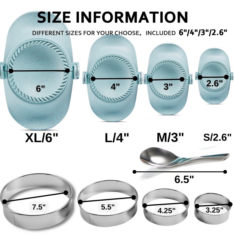 MUMSUNG Empanada Maker Press, 6-Inch Extra Large Dumpling Maker Set