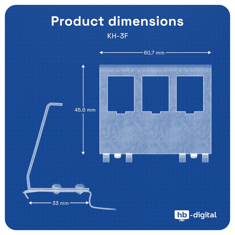 hb-digital 3 x CAT 6a Keystone Module RJ45 Socket STP