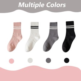 Tyrzol 4 Pairs Non Slip Socks Yoga Socks With Grip Socks Pilates Socks for Women for Yoga Pilates Ballet Dance Workout Fitness Ballet Socks(Pink,Black,White,Dark Grey