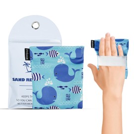Wzsipod Beach Sand Removal Bag | Beach Sand Remover |Gentle, Skin-Friendly & Talc-Free | Safe & Effective Sand Cleaning | Essential Family Beach Accessory-Whale Pattern