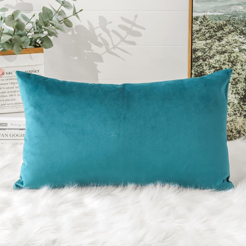 Artscope Luxury Velvet Cushion Covers Decorative Lumbar Pillowcases Soft Solid