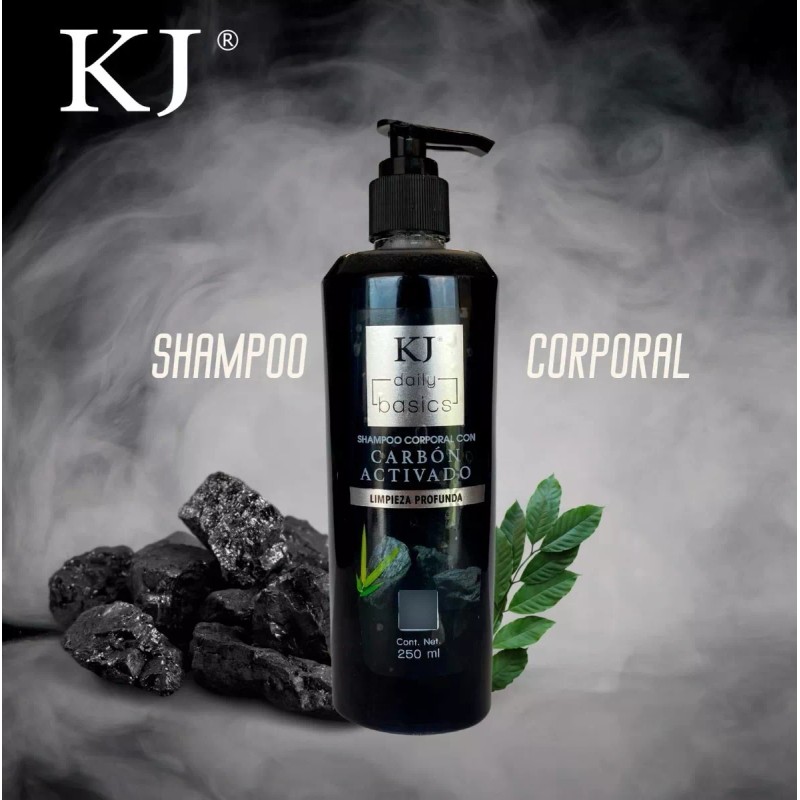 KJ Jabón Facial Shampoo Corporal Con Carbón Activado Kj 250ml