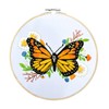 Yutaohui Butterfly Embroidery Kit with Flower,Flora Embroidery Kit for Adults