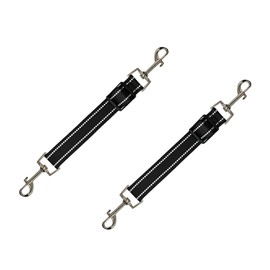 2 Pcs Dog Collar Clip, Adjustable Collar to Harness Safety Connector, Retractable Dog Lead Clips, Reflective Double Clip for Safety, Durable Pet Harness Link, Long-Lasting Connector for Dogs(Black)