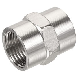 MECCANIXITY Stainless Steel Pipe Fitting G1/2 Female to Female Thread Hex Connector Adapter