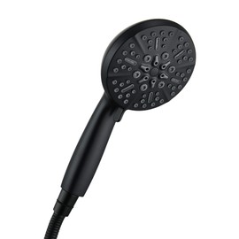 TONNY 5" High Pressure Handheld Shower Head with 59 inch Hose, 6 Spray Setting Handheld Showerheads with Massage Spa Pause Mode, Matte Black