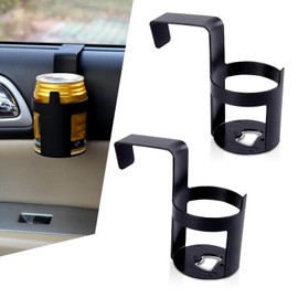 Shakas 2 PCS Car Door Side Window Gap Cup Holder, Integrated Plastic Hollow Design Hanging Installation Door Lifting Glass Beverage Storage Rack, Quick Modification Accessories, for Cars (Black #11)