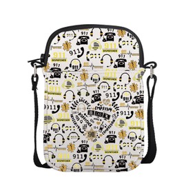 UJIMS Dispatcher Appreciation Gift Thin Gold Line Crossbody Bag Law Enforcement Gift 911Emergency Dispatcher Bag (911Cbag)