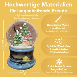 Snow Globe Skier | Base Nostalgic Winter Landscape | with Music Box | Shake Ball Christmas Decoration | W: 10 cm H: 13 cm | 20187