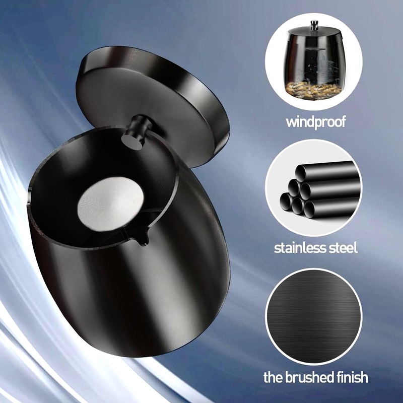 Navani Smell-Proof Ashtray with Lid for Inside & Outdoors |
