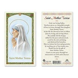 Prayer to Saint Mother Teresa Laminated Prayer Cards - Pack of 25- English
