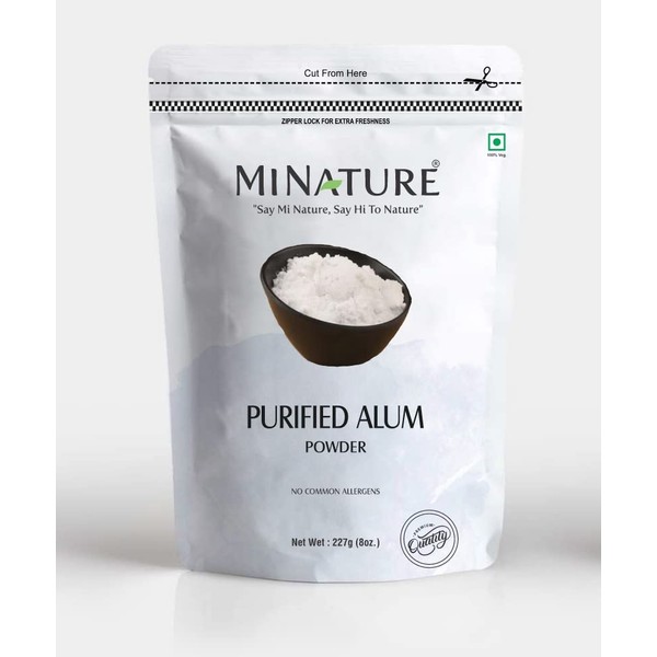 Purified Alum Powder (Potassium Alum Powder)(phitkari) by mi Nature | 227g(8 oz) (0.5 lb) | 100% Only Alum Powder | Nothing Added