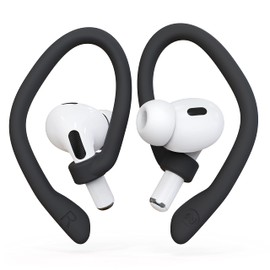 DamonLight Ear Hooks 2 Pairs for AirPods Pro 2 & 1, AirPods 4 & 3 & 2 & 1, Airpod Ear Hook, Anti-Slip Comfortable Fit, Ergonomic Design, AirPods Accessories (Medium, Black)