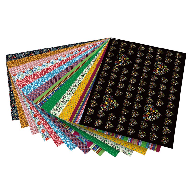 Folia - Basics Quadrati con Varie Fantasie, 26 Fogli, 24