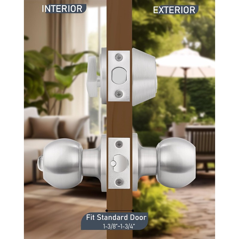 6 Pack Keyed Entry Door Knob and Single Cylinder Deadbolt