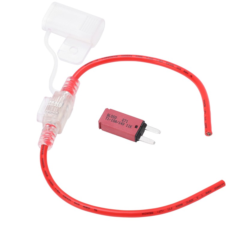 31.5cm 12AWG Car Fuse Holder TPE PVC with Manual Reset