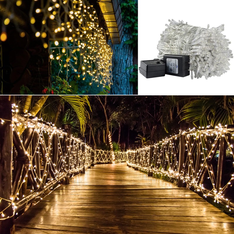 Solhice LED Curtain Lights Outside 40ft x 3ft for Backyard,