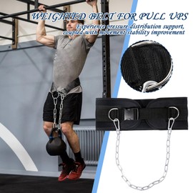 Weighted Pull up Belt,Heavy Duty Weighted Pull up Belt for Workout | Double D-Ring Weightlifting Training Equipment with Steel Chain Back Support Strap for Workout Home Fitness