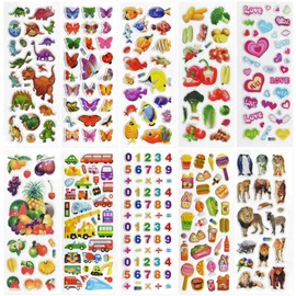 696 PCS 3D Puffy Stickers for Kids – 28 Sheets of Reusable Foam Designs with Animals, Dinosaurs, Sports, Vehicles & More, Waterproof Decorations for Toddler Crafts, Scrapbooks & Classroom Rewards