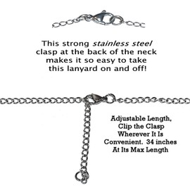Unique Personilized Charm Stainless Steel Strong Women's Lanyard, ID Badge Card Holder Teacher Nurse Cruise Keys Phone, Dragonfly, 34 inches
