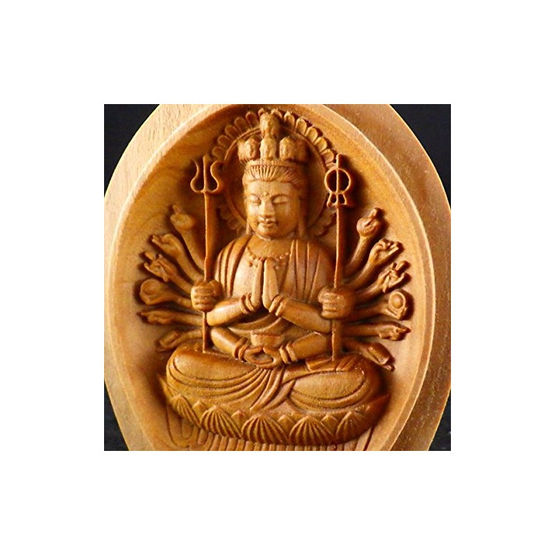 白檀 香合 Buddha Good Luck Zodiac Please 守本尊 (Child (Rat)