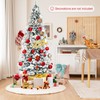 POWERSTONE 8ft Snow White Christmas Tree with Berries and Poinsettia