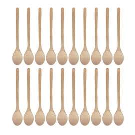 Pack of 20 Wooden Spoons with Long Handle, Dessert Spoon, Wooden Tableware, Mixing Spoon, Coffee Spoon, Kitchen Wooden Spoon, Cooking Wooden Spoon