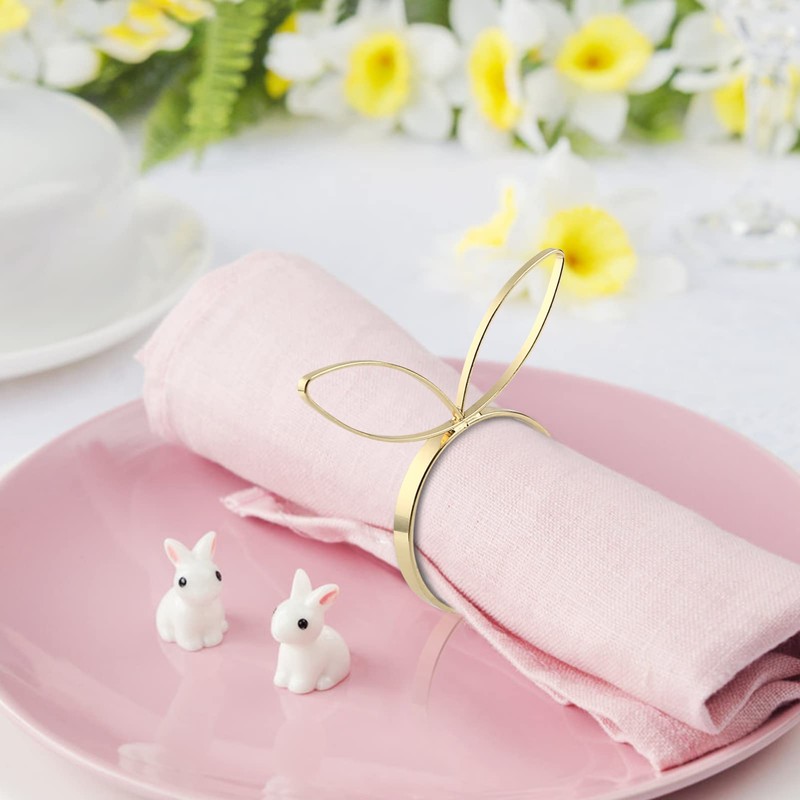 Set of 6 Easter Napkin Rings Rabbit Napkin Rings Bunny