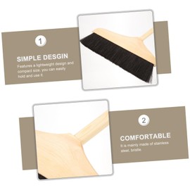 KONTONTY Horse Hair Broom with Stainless Steel Handle Heavy Duty Broom for Home Cleaning for Hardwood Floors and Tile Surfaces Soft Bristles for Dust and Dirt Removal