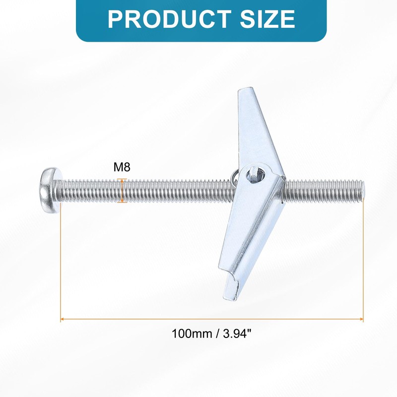 sourcing map M8 x 100mm Male Thread Spring Loaded Hollow