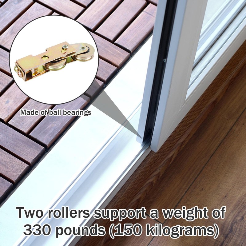 4Pack Sliding Door Rollers Replacement Kit, 1-1/4" Tandem Roller Assembly
