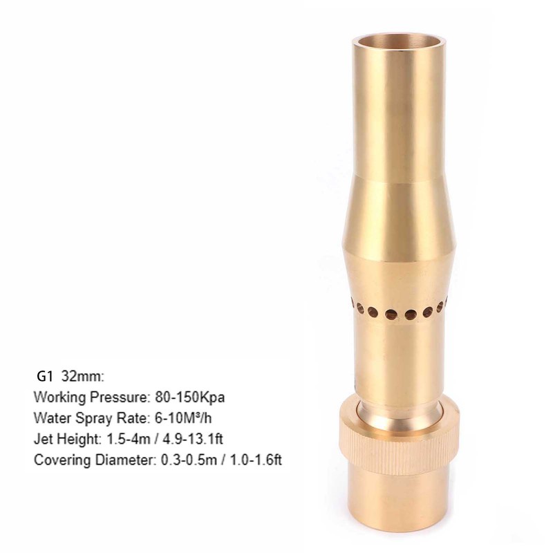 Female Thread Fountain Nozzle Brass Multihole Bubbling Sprinkler for Garden