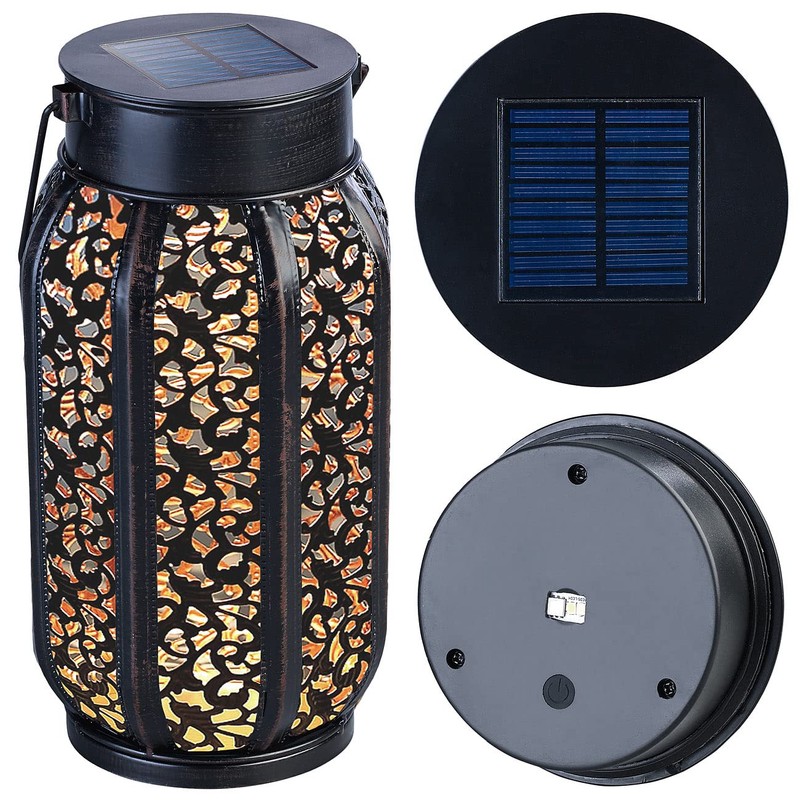 Lunartec Bluetooth Lantern: Smart Solar Lantern Metal RGB CCT LEDs