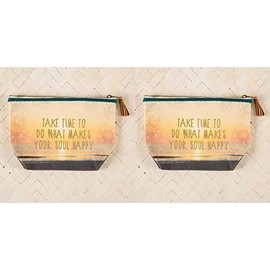 Natural Life Set of Two"Soul Happy" Canvas Pouch