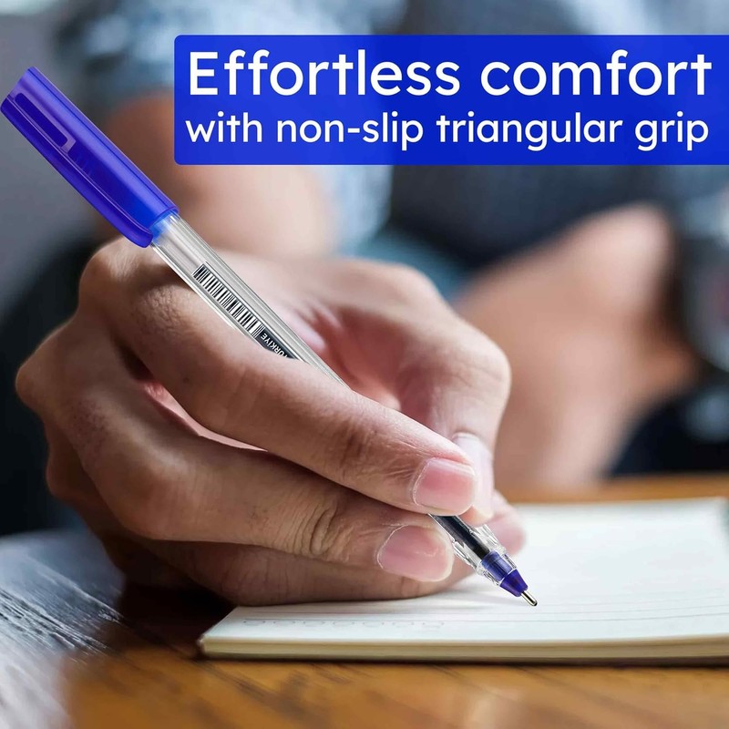 Pensan 2021 Ballpoint Pens, 1.0mm Medium Point, Ergonomic Triangular Grip,