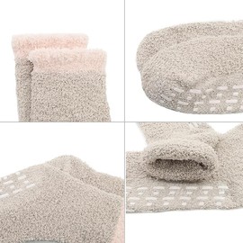Fluffy Socks for Women - 4 Pairs Bed Socks With Grippers, Warm Slipper Socks in Four Colors, One Size