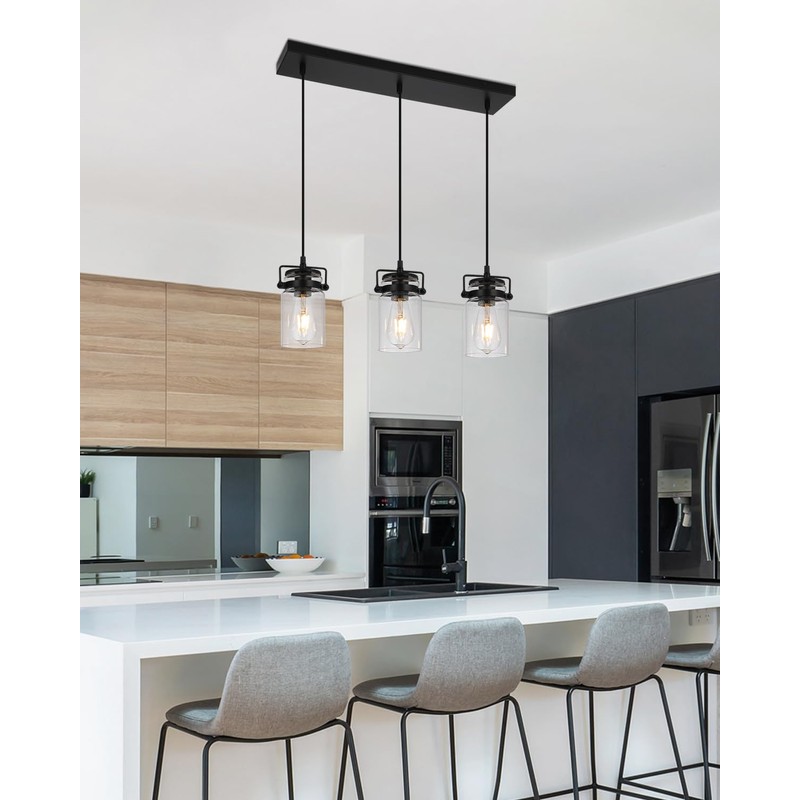 foucasal Kitchen Pendant Lighting Over Island Pendant Lights with Seeded