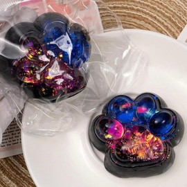 „Äê2025 New„ÄëMOBECK Handmade Taba Squishy Big Cat Paw Silicone Squeeze Toys for Stress Relief 2.56 Inch Large Size Cat Paw Giant Paw Squishy Fidget Toys for Anxiety&Relaxation|Desk Accessory for Adults (Egg):_Dark Galaxy-1pcs