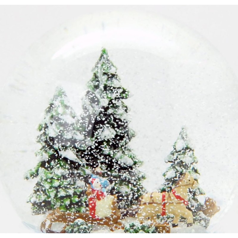 20176 Snow Globe Nostalgia Sleigh Ride on Base Cubic Beige