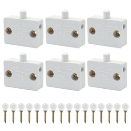 6PCS Cupboard Door Switch White 1A 250V Cupboard Light Control Switch Cupboard Auto Control Switch Push to Wardrobes, Bookcases, Cupboard Doors, Shoe Cabinets