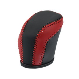 X AUTOHAUX Car Faux Leather Gear Shift Knob Cover for Toyota Camry 2017 2018 2019 2020 2021 Avalon 2019 2020 2021 Corolla 2019 2020 2021 Red Black