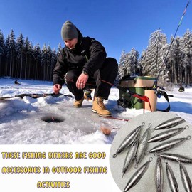 Magnoloran 8PCS Fishing Weights Fishing Sinkers Torpedo Sinkers Inline Trolling Sinkers Weights Kit Catfishing Sinkers Saltwater Fishing Torpedo Weights Double Ring Sinkers - 1.76oz(50g)