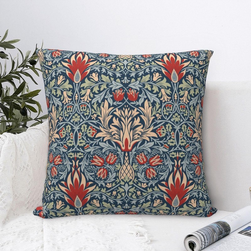 Keebik William Morris Pattern Throw Pillow Covers Decorative Outdoor Soft