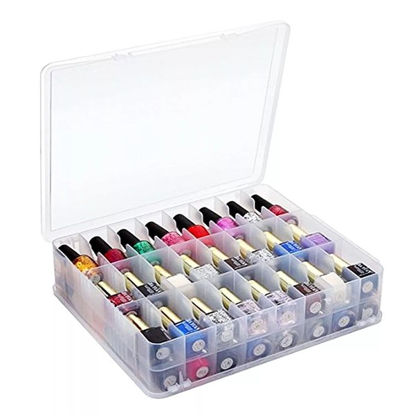 Unbranded Nail Polish Organizer Case 48 Bottle Adjustable Dividers Holder