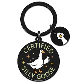 UIWIHHP Funny Silly Goose Keychain for Teen Girls Women Men Goose Decor Funny Gag Gifts for Friends Coworkers Novelty Keychains White Elephant Gifts for Adults Stocking Stuffers for Teen Girls