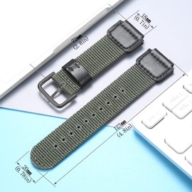 MCXGL 18mm Nylon strap Replacement for Casio Men's AE1200WH AE-1000 SGW-300H/400 W-735 PRG270 Leather Watch band Armygreen